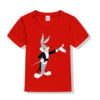 Red Musician Rabbit Kid's Printed T Shirt