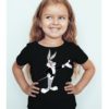 Black Girl Musician Rabbit Kid's Printed T Shirt