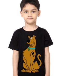 Black Boy Scooby doo Kid's Printed T Shirt