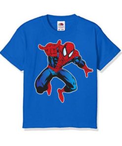 Blue Aiming Spider Man Kid's Printed T Shirt