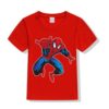 Red Aiming Spider Man Kid's Printed T Shirt