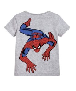 Grey Crawling Spider Man Kid's Printed T Shirt