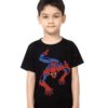 Black Boy Crawling Spider Man Kid's Printed T Shirt