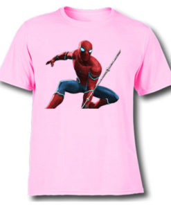Pink Port Spiderman Kid's Printed T Shirt