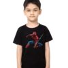 Black Boy Port Spiderman Kid's Printed T Shirt