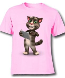 Pink Tablet talking tom Kid's Printed T Shirt