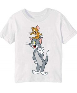 White Jerry on tom's head Kid's Printed T Shirt