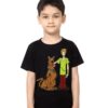 Black Boy Scooby with Shaggy Kid's Printed T Shirt