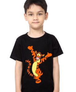 Black Boy Dancing Tiger Kid's Printed T Shirt