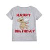 Grey Teddy With Happy birthday quote Kid's Printed T Shirt