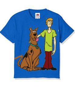 Blue Scooby with Shaggy Kid's Printed T Shirt
