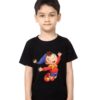 Black Boy Flying Cartoon Kid's Printed T Shirt