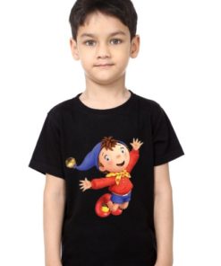 Black Boy Flying Cartoon Kid's Printed T Shirt