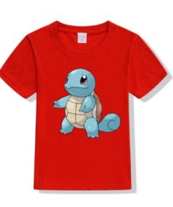 Red boy standing tortoise Kid's Printed T Shirt