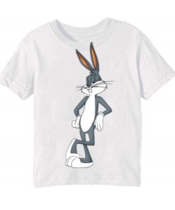White Posing Rabbit Kid's Printed T Shirt
