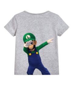 Grey Dancing Mario Kid's Printed T Shirt