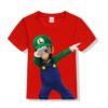 Red Dancing Mario Kid's Printed T Shirt