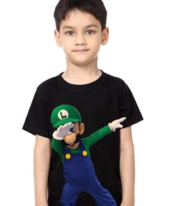 Black Boy Dancing Mario Kid's Printed T Shirt