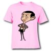 Pink Catoonized Mr.Bean Kid's Printed T Shirt
