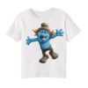 White Cartooned Blue Ghost Kid's Printed T Shirt