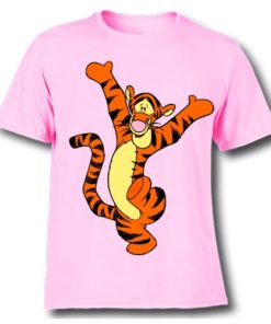 Pink Dancing Tiger Kid's Printed T Shirt