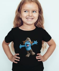 Black Girl Cartooned Blue Ghost Kid's Printed T Shirt