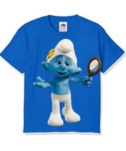 Blue Cartoon Character Bluish Kid's Printed T Shirt