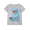 Grey Dolphin in Blue Kid's Printed T Shirt