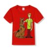 Red Scooby with Shaggy Kid's Printed T Shirt