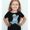 Black Girl Dolphin in Blue Kid's Printed T Shirt