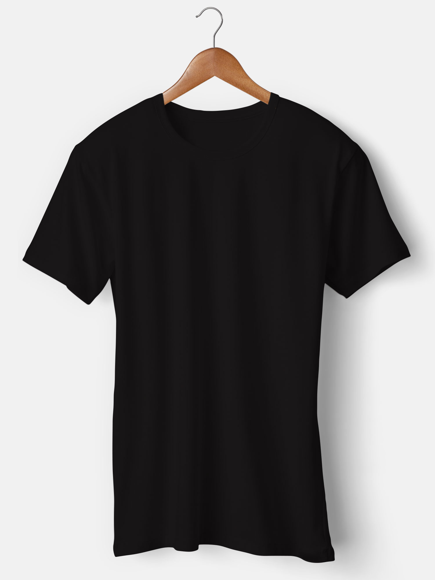 Customized Round Neck Black T-Shirt Printing