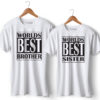 World Best Brother Sister Printed Couple T-Shirt