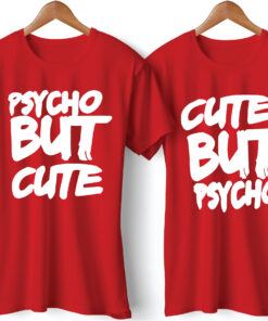 Psycho Printed Couple Red T-Shirt