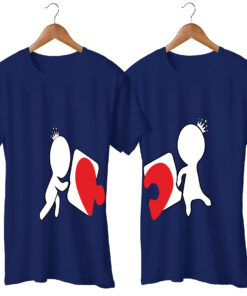 Love Puzzle Printed Couple T-Shirt