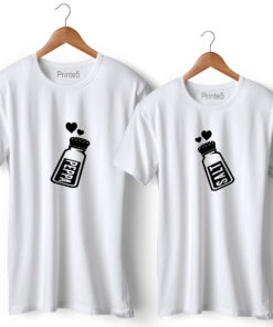 Pepper & Salt White Couple T-Shirt