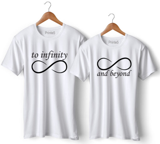 Infinity and beyond couple t shirts